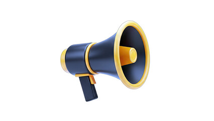 3D Megaphone Icon on White Background