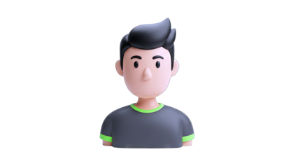 3D Rendered Man Portrait on White Background