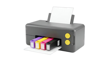 3D Printer Printing Paper with Ink Cartridges