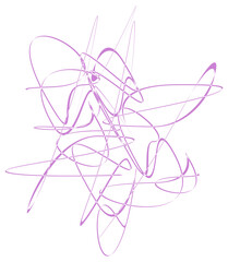 Naklejka premium Abstract random brush strokes. Abstract pink swirl line art. Vector, transparent background PNG version.