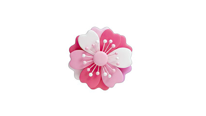 3D Rendered Cherry Blossom Flower on White Background