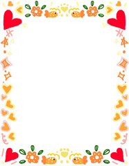 Elegance Victorian Red Heart Frames Drawings with bow and ribbons in vintage coquette girly style. Hand-drawn baroque line borders for Valentine's Day cards, Wedding invitations	