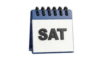 Calendar Showing SAT Day of the Week on White Background