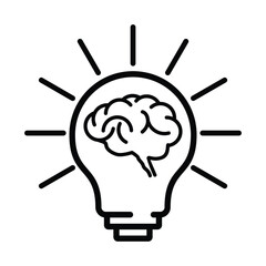 lamp and brain combination icon
