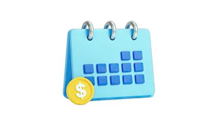 Calendar with Dollar Coin: Time is Money Concept