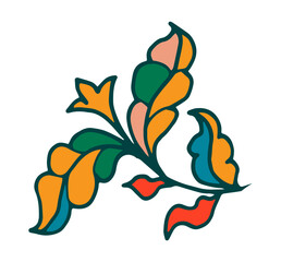 Triangle shaped folk foliage vector clipart