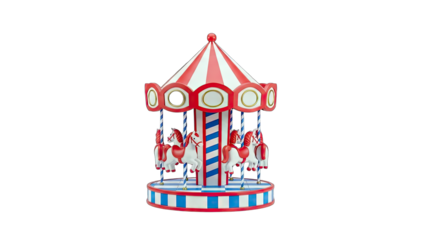 Carousel Toy Isolated on White Background