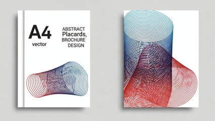 Abstract lines vector minimal modern brochure design, cover template, geometric halftone gradient. For Banners, Placards, Posters, Flyers. Beautiful and special, pattern texture.