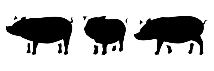 Pig Silhouette Vector Collection