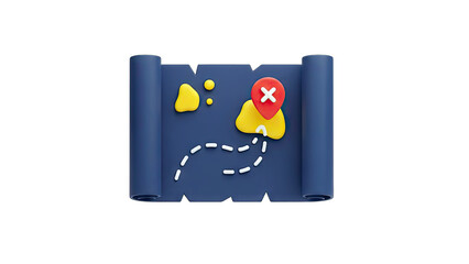 3D Map with Location Pin - Navigation Concept