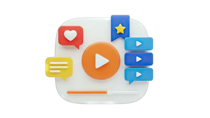 3D Media Player Interface with Social Icons