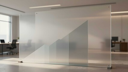 Minimalist corporate interior background with rising financial progress data graph