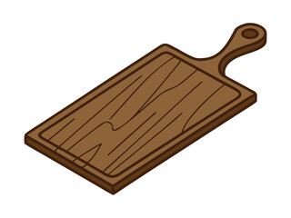 Vector illustration of a wooden cutting board with handle.