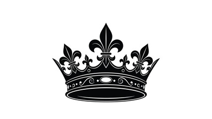 Elegant black crown design with fleur de lis and ornate details shown clearly