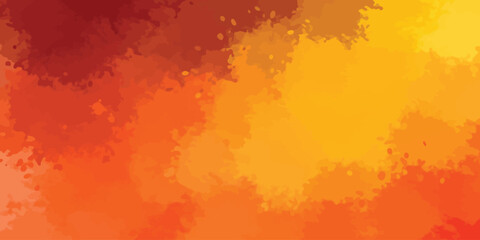 Fototapeta premium Abstract Watercolor Paint Texture Background Warm Gradient in Orange Yellow and Brown Digital Art Vector