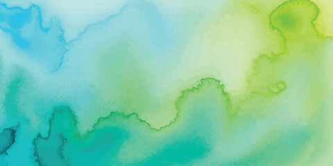 Vibrant blue and green watercolor gradient abstract background texture