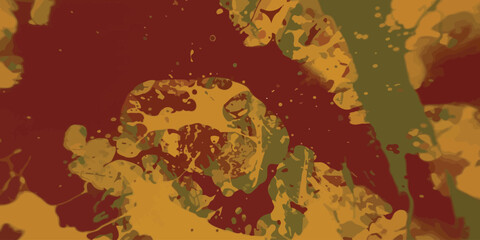 Earthy Abstract Paint Splatter Background Vector Texture in Maroon Yellow and Olive Green