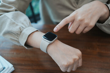 Overjoyed businesswoman happy for successful work.