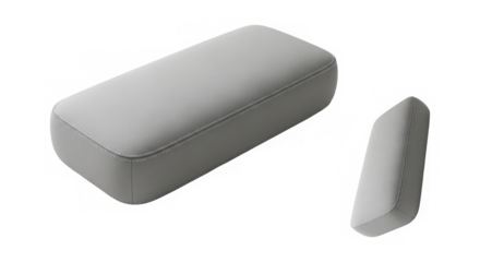 Modern gray leather eyewear cases for stylish storage isolated on a transparent background