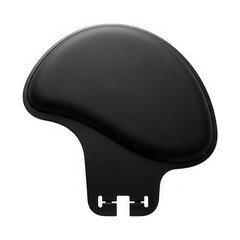 Sleek black bicycle seat with modern design isolated on a transparent background