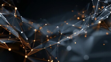 Futuristic abstract visualization digital network with glowing nodes, connecting lines, symbolizing data exchange, modern technology. Conveys innovation, connectivity, advanced communication - Powered by Adobe