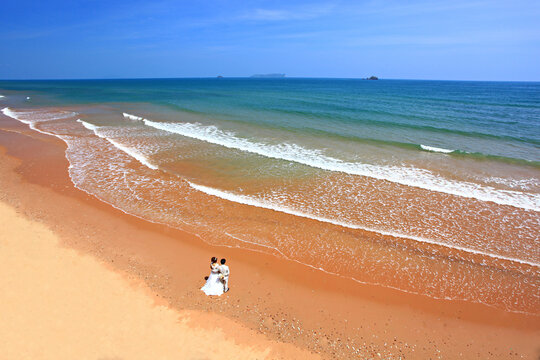 Wedding ceremony at Pha Daeng Beach. Destination wedding Prachuap Khiri Khan Province, Thailand