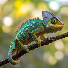 Obraz premium Stunning chameleon outdoor light high resolution picture