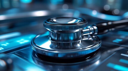 Modern Stethoscope on Digital Medical Interface