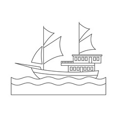 vector illustration of a sailing ship