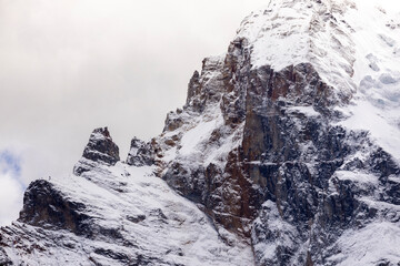 Obraz premium Colorful in autumn forest and snow mountain at Yading nature reserve, The last Shangri la