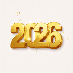 Golden 3D 2026 New Year Celebration with Festive Elements