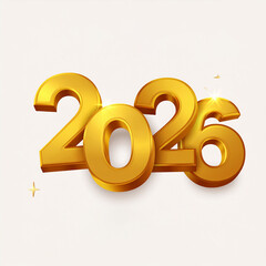 Golden 3D 2026 New Year Celebration with Festive Elements