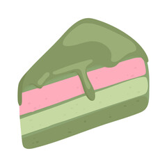 hand draw Matcha cake Illustration. 