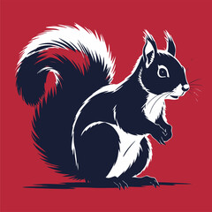 Vector illustration of a squirrel, drawn in a bold American comic style with bold, expressive lines