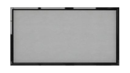 Blank Grey Screen With Modern Black Frame On Black Background