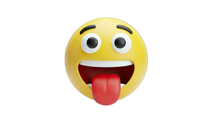 Emoji with Tongue Out - 3D Render on White