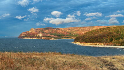 The pearl of the Zhiguli Mountains, Molodetsky Kurgan, at sunset in autumn