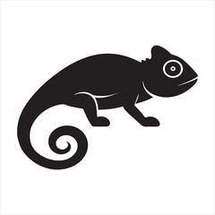 chameleon cartoon isolated on white