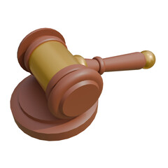 wooden gavel isolated