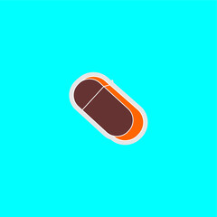 Eraser icon illustration. Vector illustration of eraser symbol. Eraser with shadow isolated on cyan background. Eraser icon design.	