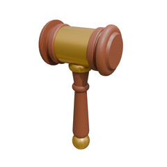 wooden gavel isolated on white