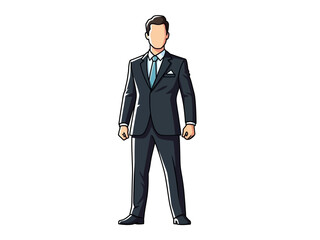 Confident Businessman Illustration A Strong Leader in Formal Attire