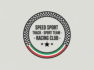 Racing Club Emblem with Checkered Ring and Italian Colors