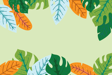 world environment day banner with leaf plant on green background vector design	