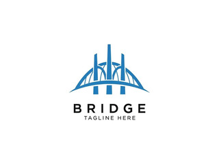 Modern Bridge Logo Design with Bold Typography