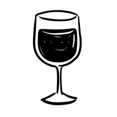 Hand-Drawn Wine Glass Illustration
