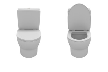 Water closet on white background. Isolated 3D illustration