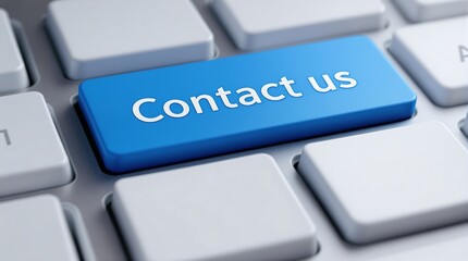 Close-up of computer keyboard with contact us button