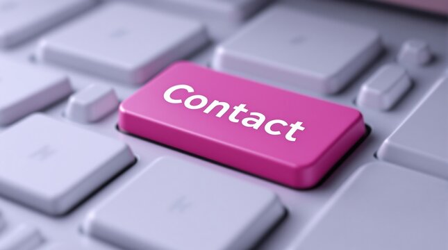 Close-up of computer keyboard with pink contact key