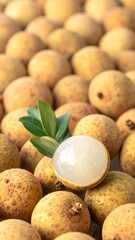 Close-up of numerous, golden fruit with a few green leaves